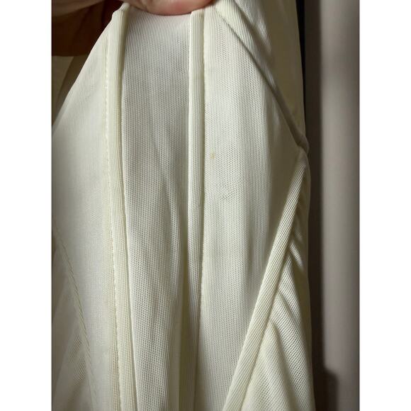 House of CB Valentina White Asymmetric Cutout Midi Dress Size Small - Picture 5 of 10